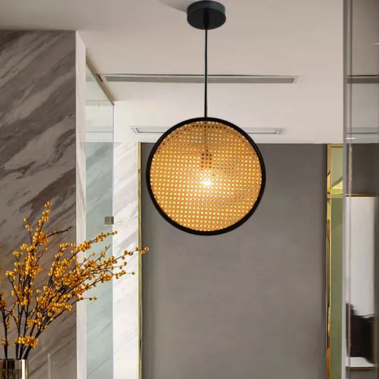 Vine Weave E27 Pendant Light Southeast Asian Style For Dining Room Bedside Shop Aisle Hanging Light Fixtures Rattan Chandelier