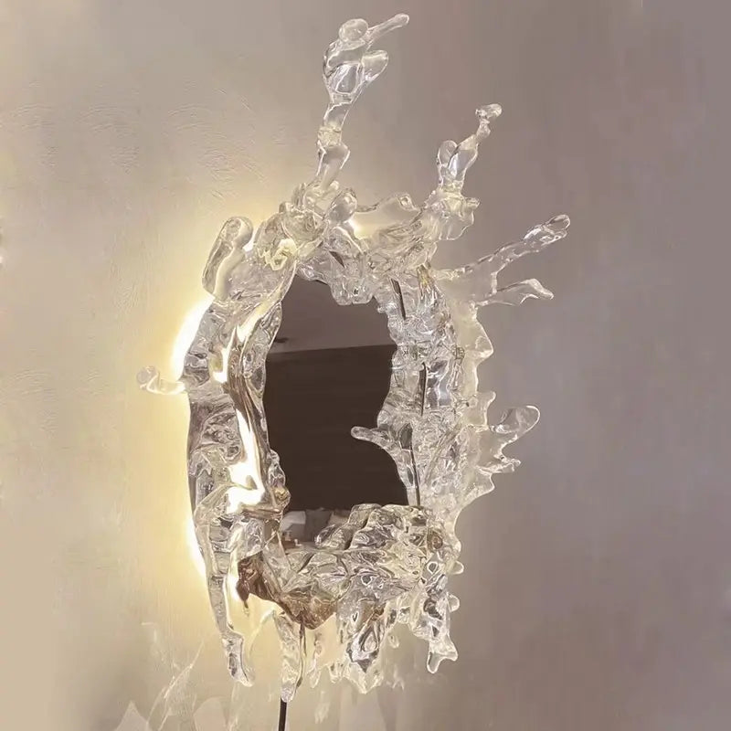 Modern Internet celebrity art mirror headlight bedroom decoration splash dressing mirror light hotel villa atmosphere light
