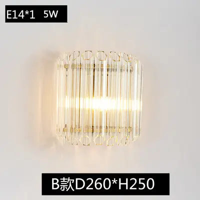 Wall lamp led Nordic creative corridor aisle lamp home background bedroom light luxury crystal bedside wall lamp