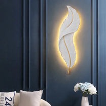 Bedroom Bedside Led Wall Lamp Modern Simple Resin Feather Creative Living Room Background Sconce Aisle Stairs Wall Light Fixture