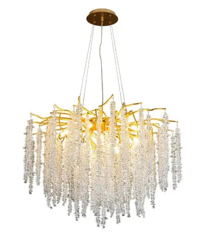 Modern Branch LED Pendant Lights K9 Crystals Hanging Chandelier Living Room Suspend Lamp Dining Art Decor Indoor Lighting Lamp