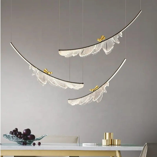 Art Design Leaves Chandeliers Feather Pendant Lights