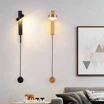 Bedroom Modern With Switch Pull Cord Adjustment Reading Wall Light Luxury Room Single Head Lights Bedside Wall Lamp