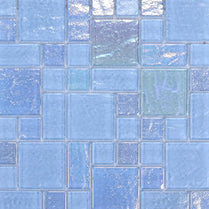 Foshan iridescent ocean sea blue color swimming pool tiles glass mosaic for building material