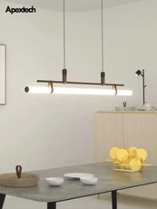 Modern LED Pendant Light Horizontal Long Bar Dining Room Kitchen Suspension Light Office Workbench Ceiling Hanging Lamp