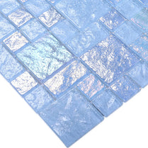 Foshan iridescent ocean sea blue color swimming pool tiles glass mosaic for building material