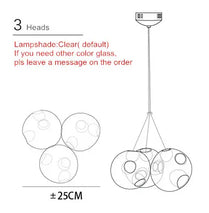 Modern Creative Pendant Lights Glass circle Ball LED Pendant Lamps Stair Ceiling Hanglamps Villa Light Fixtures Indoor Lighting