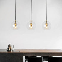 Nordic minimalist bedside glass lamp bedroom creative restaurant bar single-head small chandelier staircase chandelier