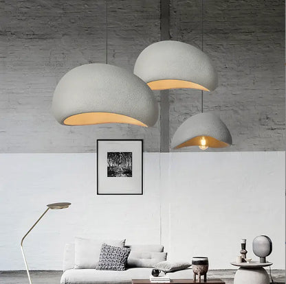 Nordic Villa Stair Wabi-sabi Style Pendant Chandelier Irregular Resin E27 Pendant Lights Staircase Suspend Lamp Decor Droplight