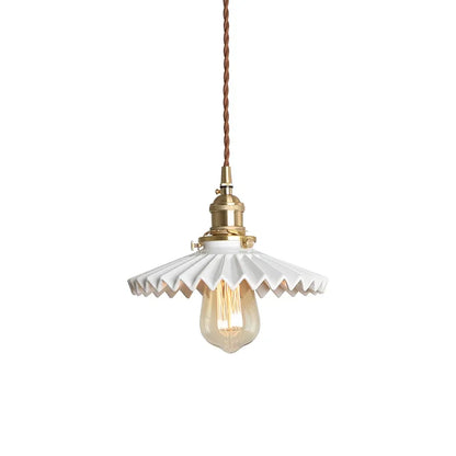 Japanese style retro simple dining room bedroom bedside bar hotel apartment brass ceramic chandelier