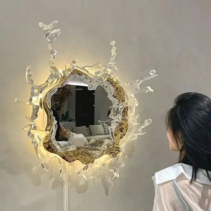 Modern Internet celebrity art mirror headlight bedroom decoration splash dressing mirror light hotel villa atmosphere light