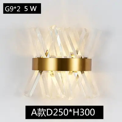 Wall lamp led Nordic creative corridor aisle lamp home background bedroom light luxury crystal bedside wall lamp