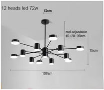 Modern LED Ceiling Lights Wrought Iron 6/8/10/12 Heads Art Design Gold/Black/White High-End Dining Living Room Fixed Luminaire
