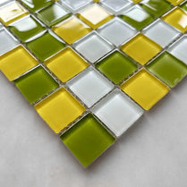 Foshan Modern Design 4mm Transparent Green Glass Tile Mosaic