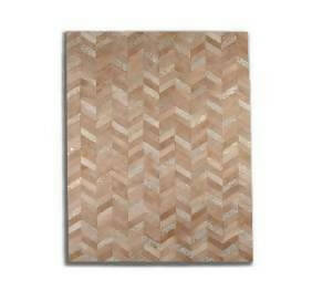 DEKOLAND - Chevron Rug Gold on White, Beige