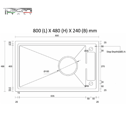 K800CN - Top & Under-Mount Use Kitchen Sink