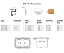 L008 LAY ON SERIES DOUBLE BOWLS KITCHEN SINK