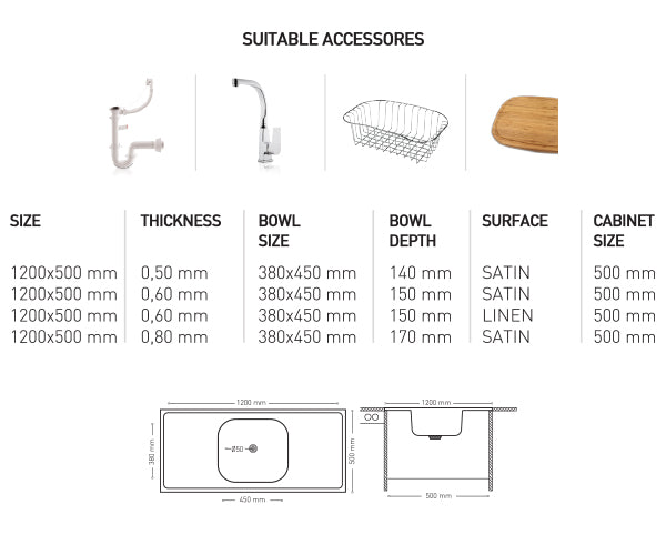 L016 LAY ON SERIES SINGLE BOWL KITCHEN SINK
