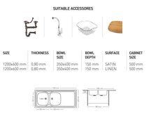 L019 LAY ON SERIES DOUBLE BOWLS KITCHEN SINK