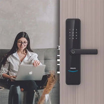 Philips 603E-5HWS Smart Door Lock with lever handle-Black