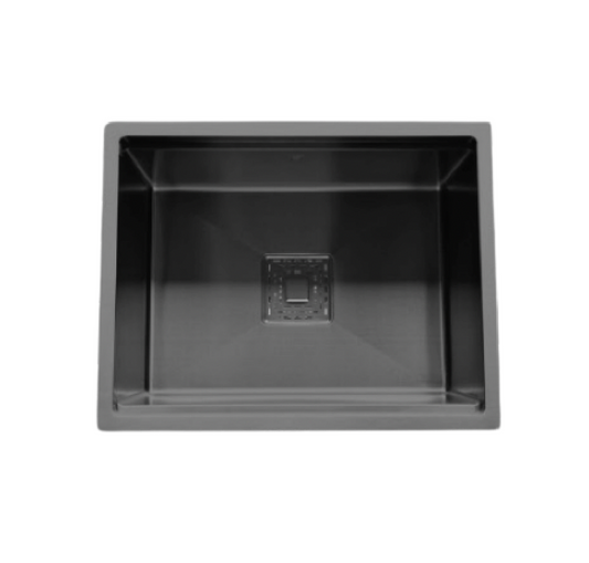 Q550NB | Q610NB - Square Under-Mount Kitchen Sink (Matte Black)