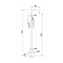 TD108 - Free Standing Bathtub Mixer Filler