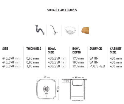 U003 UNDERMOUNT SERIES KITCHEN SINK