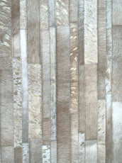 DEKOLAND - Stripes Rug Beige, Gold on White